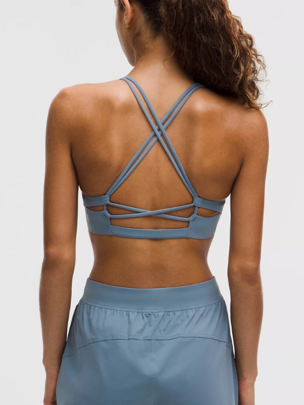 Lululemon Everlux Strappy-Back Sports Bra Medium Support, B/C Cup Steel Blue S - Picture 2 of 5